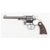 Image 2 : Colt Officer’s Model DA revolver, .22LR cal., 6”  round barrel, blue finish, checkered wood  medalli