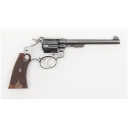 Smith & Wesson 22/32 Target DA revolver, .22LR  cal., 6” barrel, blue finish, checkered wood  medall