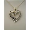 Image 1 : Contemporary Heart shaped Diamond Pendant fine set  with 54 round and baguette cut Diamonds weighing