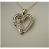 Image 2 : Contemporary Heart shaped Diamond Pendant fine set  with 54 round and baguette cut Diamonds weighing