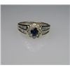 Image 1 : Diana Style Blue Sapphire and Diamond Ring with  Fine blue Sapphire encircled with 32 round and 24
