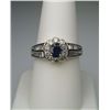 Image 2 : Diana Style Blue Sapphire and Diamond Ring with  Fine blue Sapphire encircled with 32 round and 24
