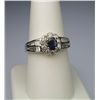 Image 3 : Diana Style Blue Sapphire and Diamond Ring with  Fine blue Sapphire encircled with 32 round and 24