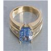 Image 3 : One exceptional cornflower blue emerald cut  sapphire weighing approx 7ct in a 14k setting and  4 pr