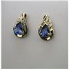 Image 1 : Tantalizing Tanzanite and Diamond Earrings with  two pear shaped Tanzanite weighing approx. 1.50  ca