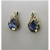 Image 2 : Tantalizing Tanzanite and Diamond Earrings with  two pear shaped Tanzanite weighing approx. 1.50  ca