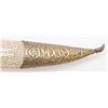 Image 10 : 20th century dagger in carved bone body mounted  with silver and hammered brass. Simulated damascus