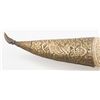 Image 9 : 20th century dagger in carved bone body mounted  with silver and hammered brass. Simulated damascus