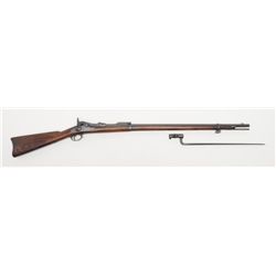 U.S. Trapdoor Springfield rifle, #55195, old  re-finish.   (Antique).    Est.:  $350-$700.