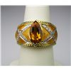 Image 1 : Dramatic Citrine and Diamond Ring with Enameling  Citrine weight approx. 3.00 carats with 32 round