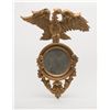 Image 1 : Federal-style eagle top mirror, plaster or jesso  over wood; old silver process with spotting on  mi