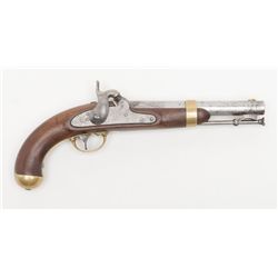 U.S. Model 1842 percussion pistol, .54 cal.,  8-1/2” barrel, by H. Aston & Co., Mexican-American  Wa