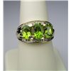 Image 2 : Irresistible Peridot and Diamond Ring with 3 oval  Peridot weighing approx. 4.00 carats total with 2