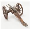 Image 3 : Finely constructed example of a mid-1800’s field  cannon on wooden carriage, approx. 27” long, 17”