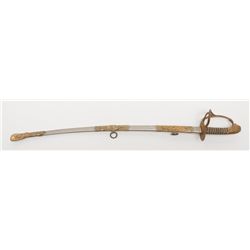 Presentation Lodge or Fraternal Order sword and  metal scabbard by maker Cincinnati Regalia Co.,  in