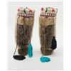 Image 2 : Bonanza lot of Canadian artifacts; beaded  gauntlets; hide and fur boots; Lady’s moccasins;  small s