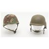 Image 1 : U.S. battle helmet with cover and original liner  in good condition along with a U.S. special use  h