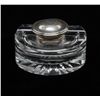 Image 4 : Lead crystal and hand cut inkwell with silver  plated top and rest for pen. Circa 19th century  Est.