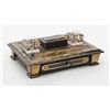 Image 1 : Interesting lacquer and Pearl shell inlaid inkwell  and pen stand with drawer probably Japanese or
