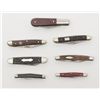 Image 1 : Lot of 7 folding knives as described. Number 1 is  a two blade Barlow by Imperial with some staining
