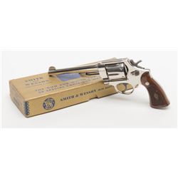 Smith and Wesson Model 38/44 Heavy Duty revolver,  cal. .38 Special, Serial #148995.  The pistol is