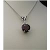 Image 2 : Lovely Heart shaped Red Rhodolite Garnet and Fine  Diamond Pendant with Rhodolite Garnet accented  w