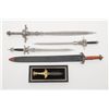 Image 1 : Egyptian-style dagger on plaque and 4 “fantasy”  swords.  Cost consignor over $500.    Est.:   $100-