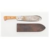 Image 2 : U.S.M.C. Bolo Knife by Briddell in overall very  good condition with leather sheath in very good  un