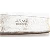 Image 4 : U.S.M.C. Bolo Knife by Briddell in overall very  good condition with leather sheath in very good  un