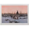 Image 1 : Large color print by Michael Coleman entitled  “Milk River Camp”, approx. 22-1/2” x 30-1/2”; one  of