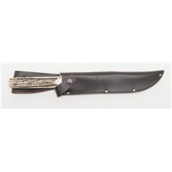 Modern Linder Bowie knife, made in Germany,  approx. 15” overall with a 10” blade and stag  grip; in