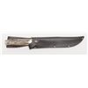 Image 1 : Modern Linder Bowie knife, made in Germany,  approx. 15” overall with a 10” blade and stag  grip; in