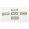 Image 2 : Lot of 5 1934 Series U.S. $10 Silver Certificates,  various conditions.   Est.:  $75-$150.