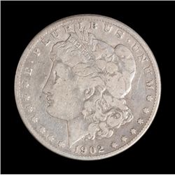 U.S. Morgan Silver Dollar dated 1902-S, rare date  and appears in fine condition.    Est.:  $70-$140