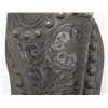 Image 3 : Tooled single loop leather holster for a SAA  5-1/2” revolver with metal studs, un-marked, in  overa