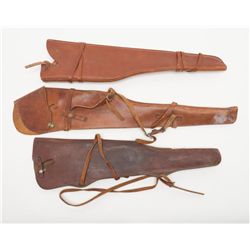 Lot of 5 misc. leather rifle scabbards ranging  from fair to very good condition.   Est.:   $50-$100