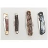 Image 2 : Lot of misc. knives including two Buck knives with  leather sheaths, 4 folder pocket knives and 2  u