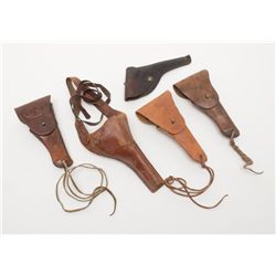 Lot of military 1911 holsters and unmarked flap  holsters.   Est.:  $150-$250.