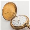 Image 8 : Elgin pocket watch with plated gold case in  running condition showings stag on front with  plated p