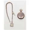 Image 1 : Hamden Watch Company large size coin silver  hunting case pocket watch with silver chain and  showin