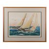 Image 1 : Lot consisting of a large framed and matted  serigraph entitled “Morning Flight” by Michael  Schofie