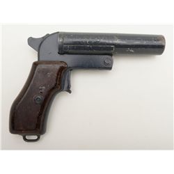 Czech flare pistol, grey finish, checkered brown  grips, #25963 in overall good condition.   Est.: