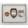 Image 2 : Lot of 3 badges including  an S R & Co. Detective,  San Diego, Calif. marked shield, #2, mounted on