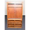 Image 1 : Oak gun cabinet, approx. 54” in height, 48-1/2”  wide, 12”deep with two sliding glass doors; built