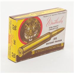 Factory box of .300 Weatherby Magnum ammunition by  Weatherby. Est.: $75-$150