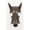 Image 1 : 19th to 20th century reproduction chanfron or  horse armor showing a thin metal with painted  decora