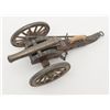 Image 1 : Older reproduction Dahlgren cannon on carriage  approximately 11 1/2” x  4 1/2” cast metal and  plas