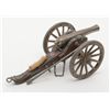 Image 3 : Older reproduction Dahlgren cannon on carriage  approximately 11 1/2” x  4 1/2” cast metal and  plas