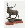 Image 2 : Lot of two non-metallic cast artworks. Number 1  shows bull elk bugling entitled “Wilderness Song”