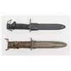 Two U.S. military knives as described. Number 1 is  a U.S. M7 bayonet with M10 fiberglass scabbard i